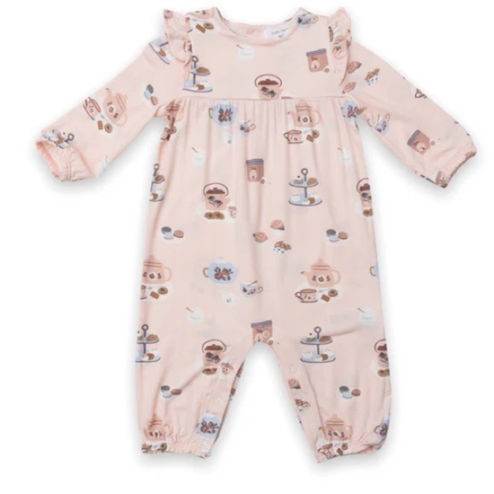 Angel Dear Ruffle Sleeve Romper Tea Party